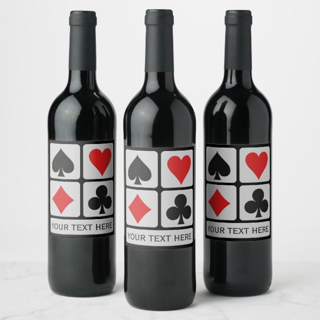 Custom Text Card Player  Wine Label (Bottles)