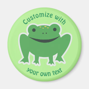 Custom Text Cartoon Frog  Magnet