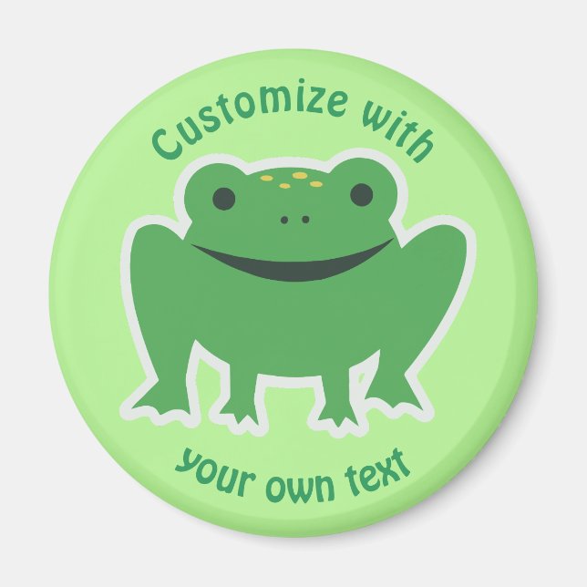 Custom Text Cartoon Frog  Magnet (Front)