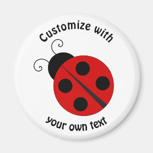 Custom Text Cartoon Ladybug Magnet