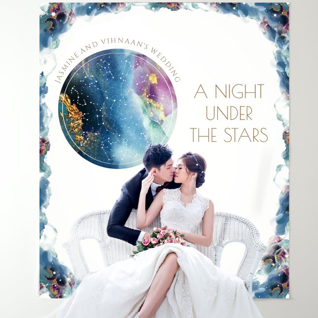 Custom Text, Celestial Cosmic Photo Backdrop Tapestry (Creator Uploaded)
