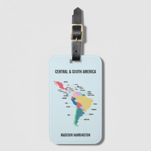 Custom Text Central & South America Luggage Tag