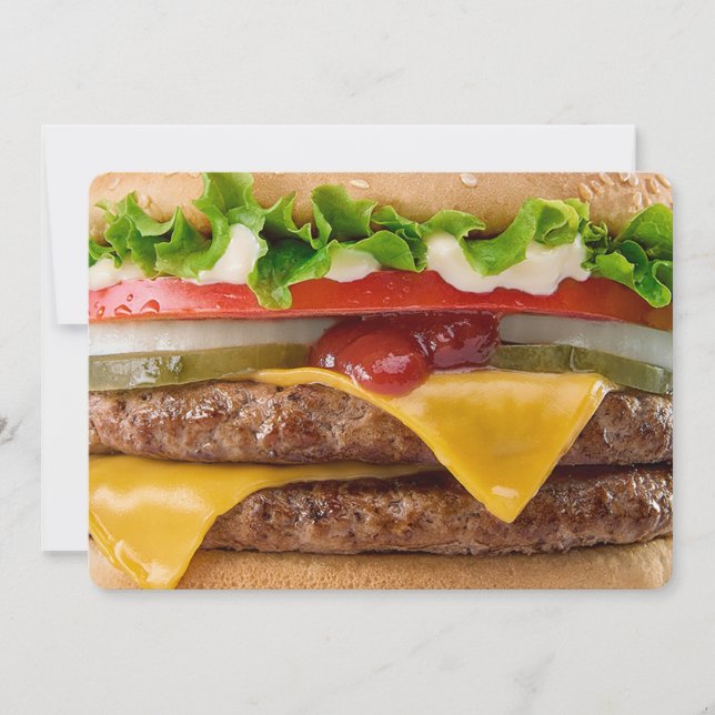 Custom Text Cheeseburger Invitation (Front)
