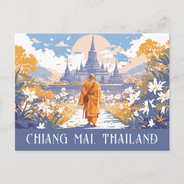 Custom Text Chiang Mai Thailand Postcard (Front)