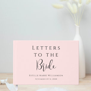 Custom Text Chic Blush Pink Letters to the Bride Guest Book