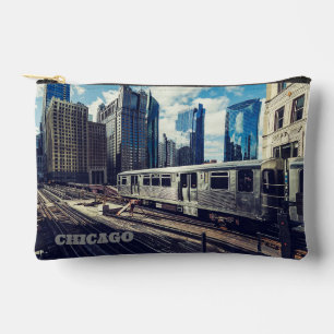 Custom Text Chicago USA Accessory Pouch