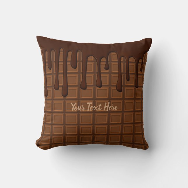 Custom Text/ Chocolate Lover Candy Baking Throw Pillow (Front)