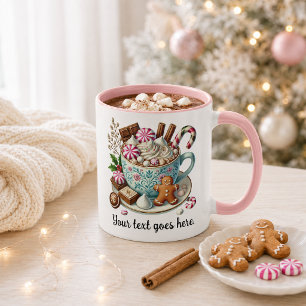 Custom Text Christmas Hot Chocolate Mug
