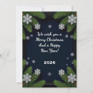 Custom Text Christmas 🎄✨ Pine Branches Festive Card