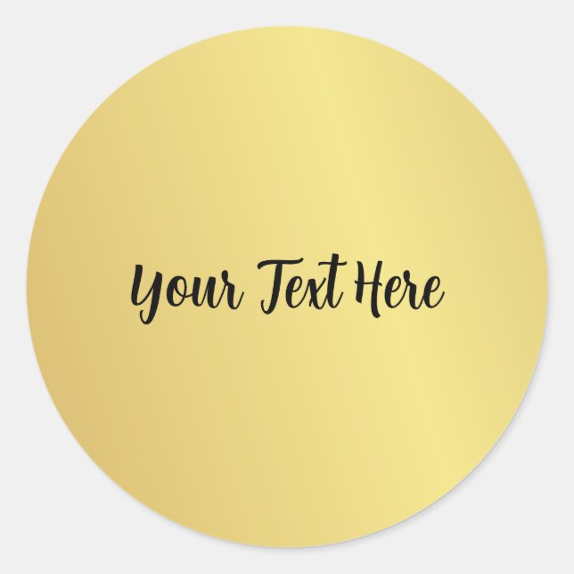 Custom Text Classic Round Sticker (Front)