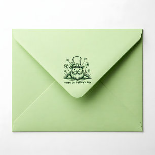 Custom text, Clover Caper Rubber Stamp