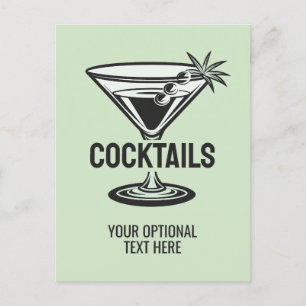 Custom Text Cocktail Postcard