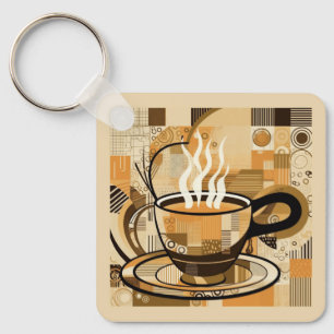 Custom Text Coffee Keychain