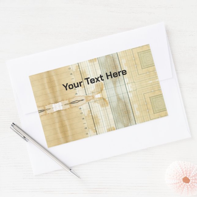 Custom text Coffee Stained Ledger Accounting Sticker (Envelope)