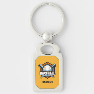 Custom Text & Color Baseball Keychain