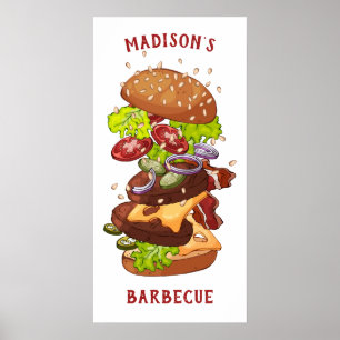 Custom text & color Big Burger poster