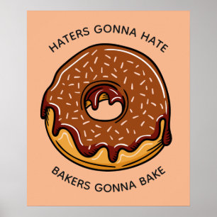 Custom text & color Donut poster