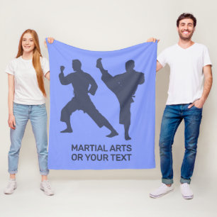 Custom Text & Color Martial Arts Fleece Blanket