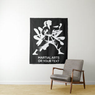 Custom Text & Color Martial Arts Tapestry