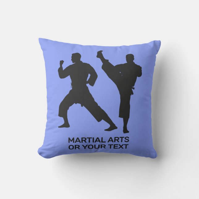 Custom Text & Color Martial Arts Throw Pillow (Front)