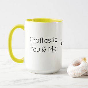 Custom Text, Colorful Craftastic You & Me Combo Mug