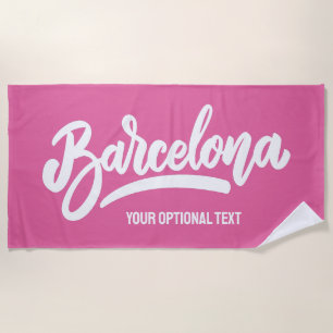 Custom Text & Colour Barcelona Beach Towel