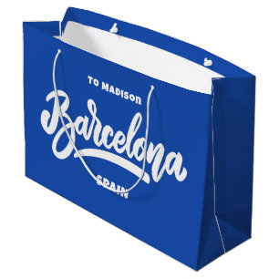 Custom Text & Colour Barcelona Large Gift Bag