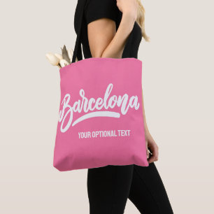 Custom Text & Colour Barcelona Tote Bag