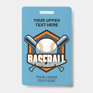 Custom Text & Colour Baseball Badge