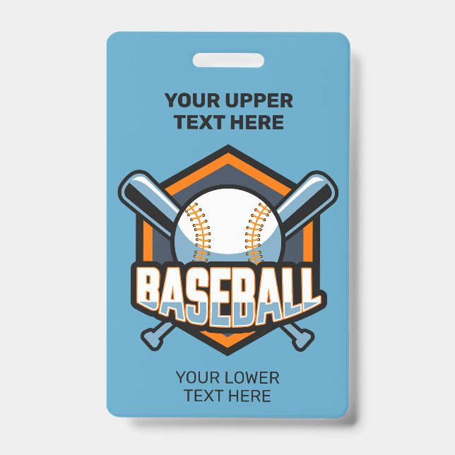 Custom Text & Colour Baseball Badge (Front)