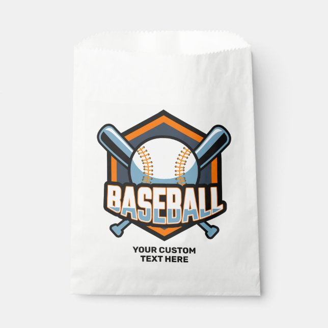 Custom Text & Colour Baseball Favour Bag (Front)