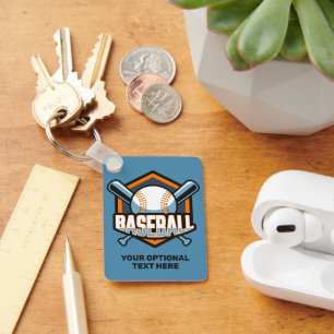 Custom Text & Colour Baseball Keychain