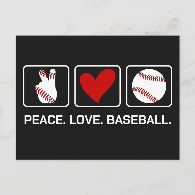 Custom Text & Colour Baseball Postcard (Front)