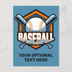 Custom Text & Colour Baseball Postcard