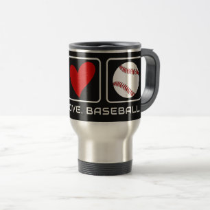Custom Text & Colour Baseball Travel Mug