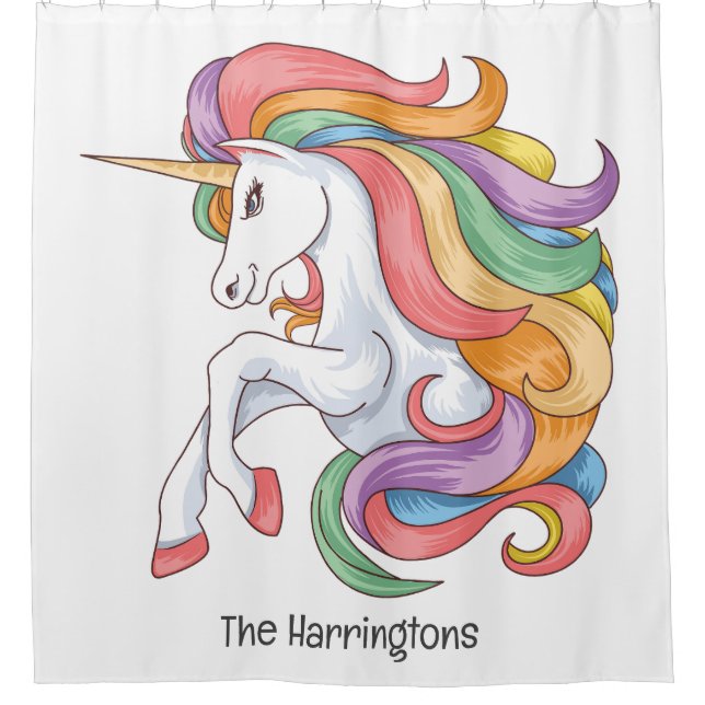 Custom Text & Colour Colourful Unicorn (Front)