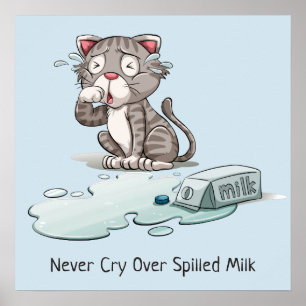 Custom text & colour Crying Cat poster