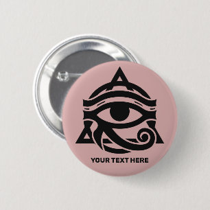 Custom Text & Colour Eye of Horus 2 Inch Round Button
