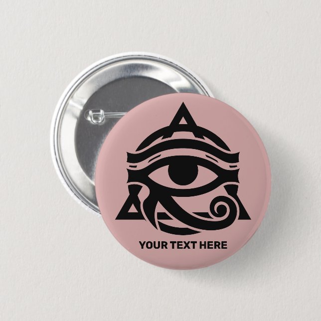 Custom Text & Colour Eye of Horus 2 Inch Round Button (Front & Back)