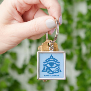 Custom Text & Colour Eye of Horus Keychain