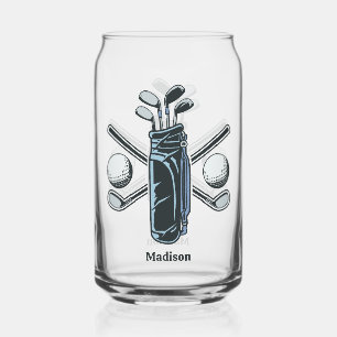 Custom Text & Colour Golf Can Glass