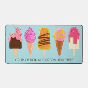 Custom Text & Colour Ice Cream Desk Mat