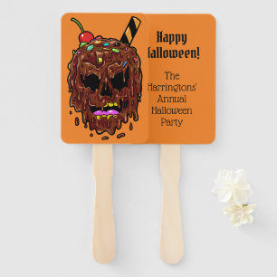 Custom text & colour Ice Cream Skull fan set