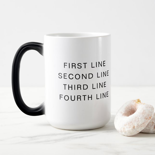 Custom Text Colour Morphing Coffee Mug 15oz (With Donut)