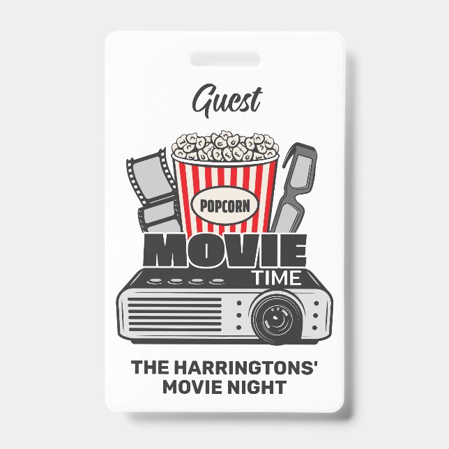 Custom Text & Colour Movie Time Badge (Front)
