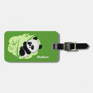 Custom text & colour Panda luggage tag 4/4