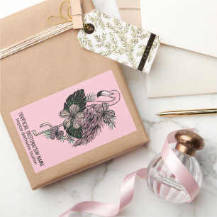 Custom Text & Colour Pink Flamingo Sticker