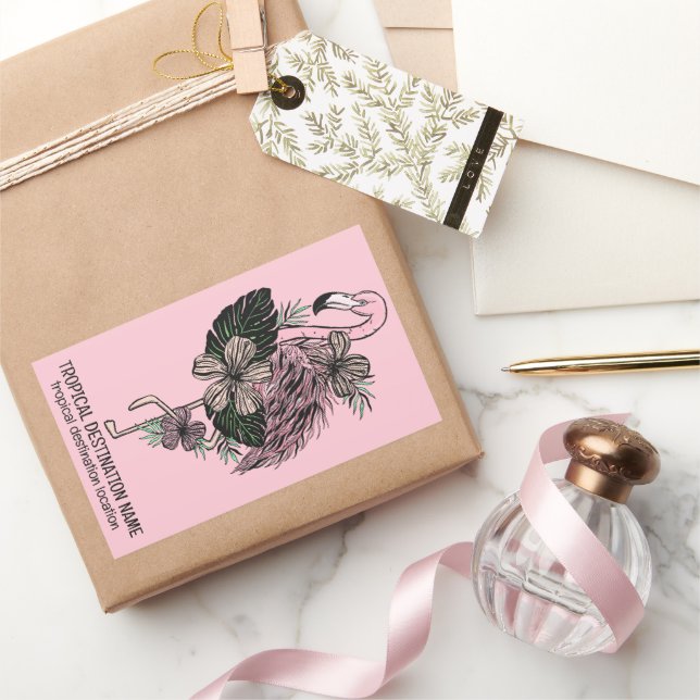 Custom Text & Colour Pink Flamingo Sticker (Gifting)