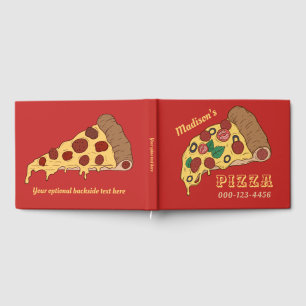 Custom text & colour PIZZA Guest Book