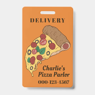 Custom Text & Colour Pizza Slice badges
